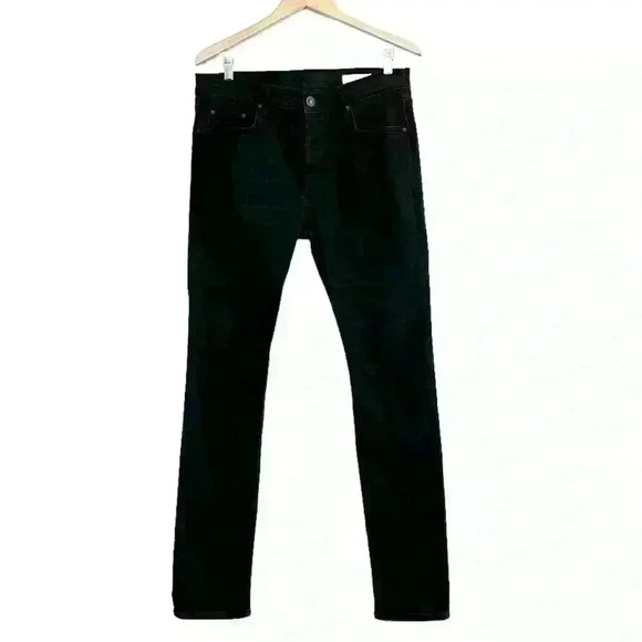 All Saints Other - All Saints Jeans Black Cigarette Button Fly Low Rise Distressed Size 34